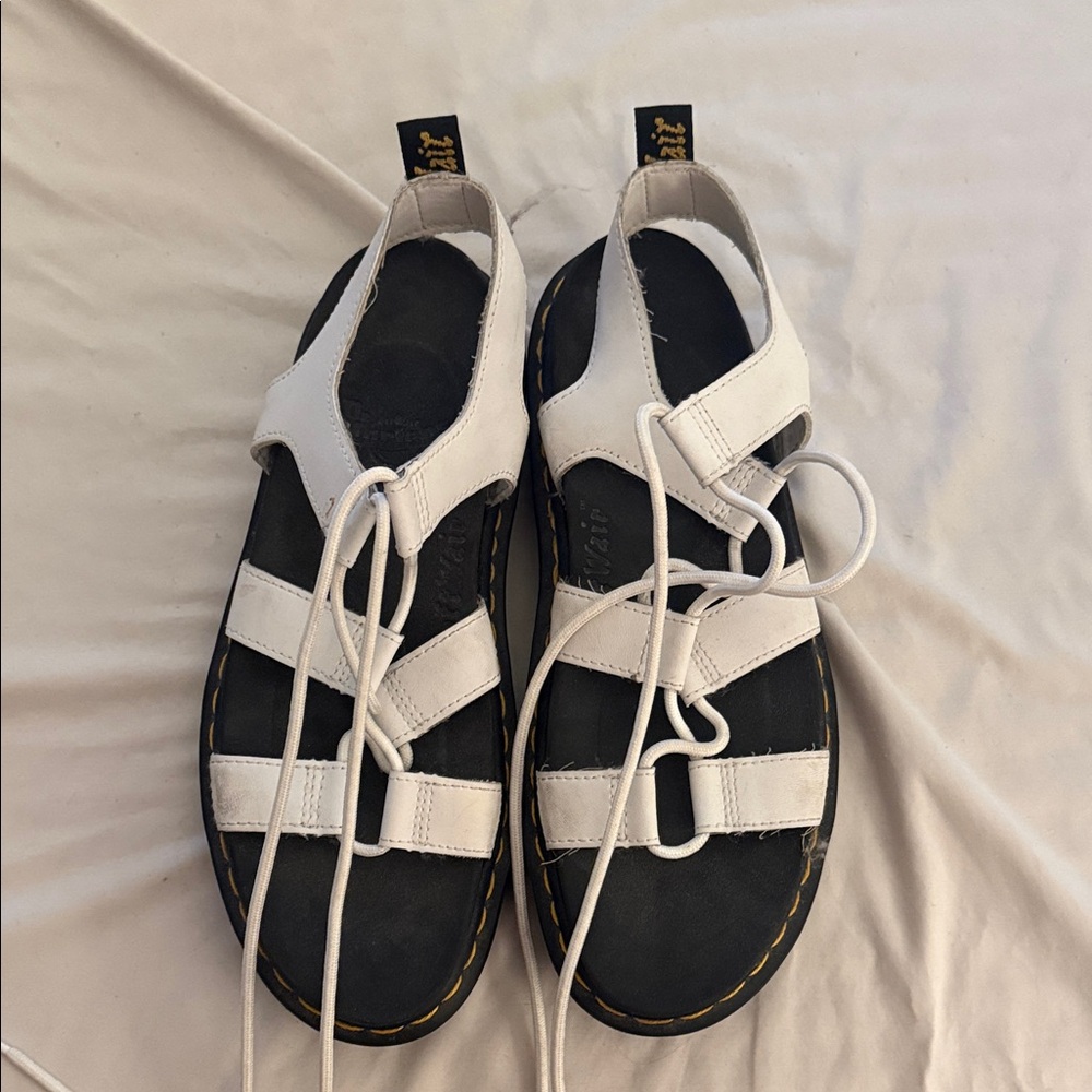 Dr Marten White Strappy Sandals